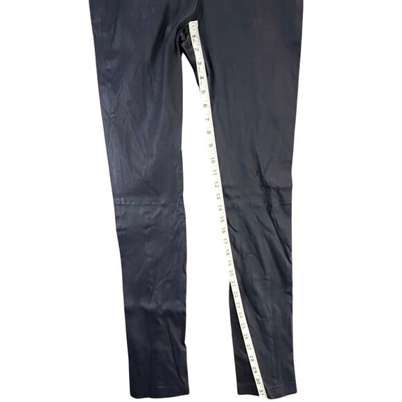 Tory Burch Ally Leather Pants Small Blue Slim Modern Classic Chic City Night Out - Picture 7 of 12